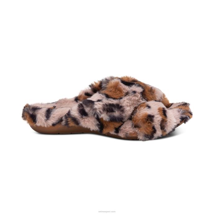 sievietes Aetrex penelope regulējamas mākslīgās kažokādas čības LHF6212 leopards