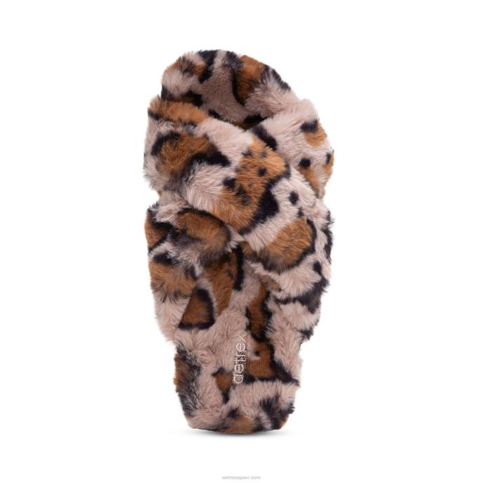 sievietes Aetrex penelope regulējamas mākslīgās kažokādas čības LHF6212 leopards