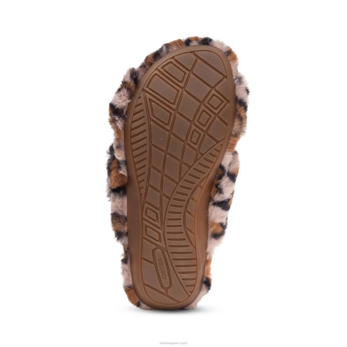 sievietes Aetrex penelope regulējamas mākslīgās kažokādas čības LHF6212 leopards