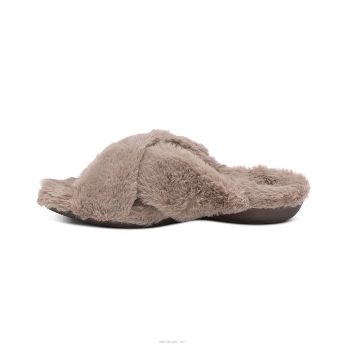 sievietes Aetrex penelope regulējamas mākslīgās kažokādas čības LHF6225 taupe