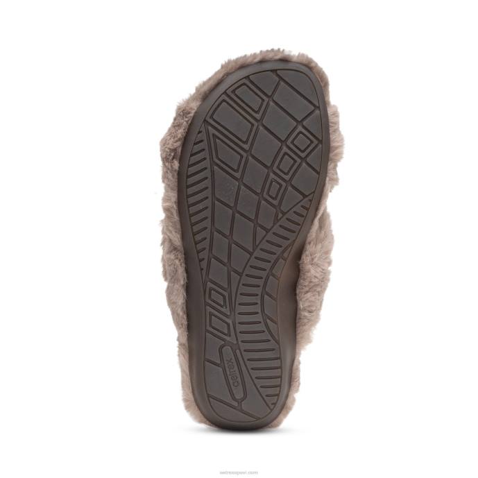 sievietes Aetrex penelope regulējamas mākslīgās kažokādas čības LHF6225 taupe