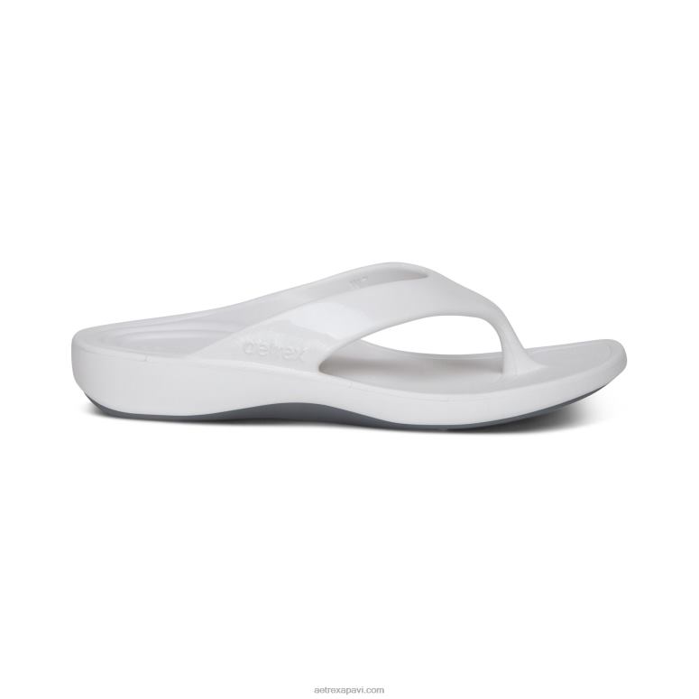 sievietes Aetrex maui ortozes flips P0H0D181 spīdīgi balts
