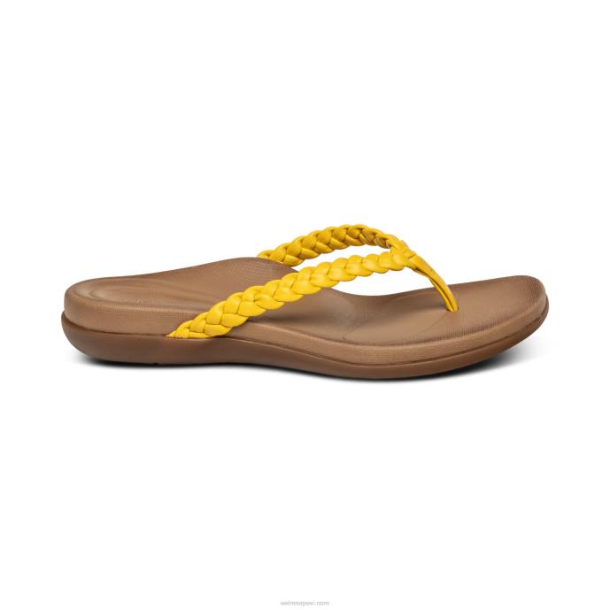 sievietes Aetrex rachel string sandales LHF6229 dzeltens