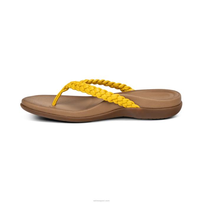 sievietes Aetrex rachel string sandales LHF6229 dzeltens