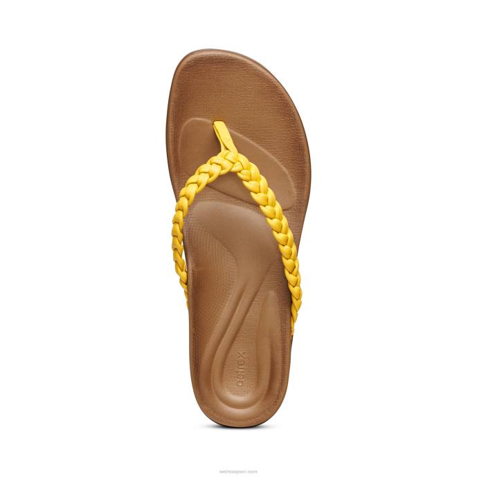 sievietes Aetrex rachel string sandales LHF6229 dzeltens