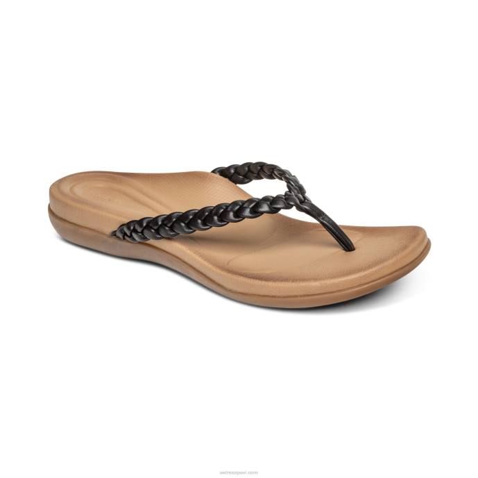 sievietes Aetrex rachel string sandales LHF6246 melns