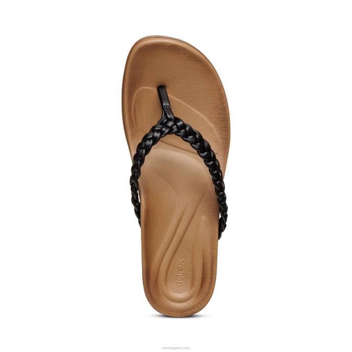 sievietes Aetrex rachel string sandales LHF6246 melns