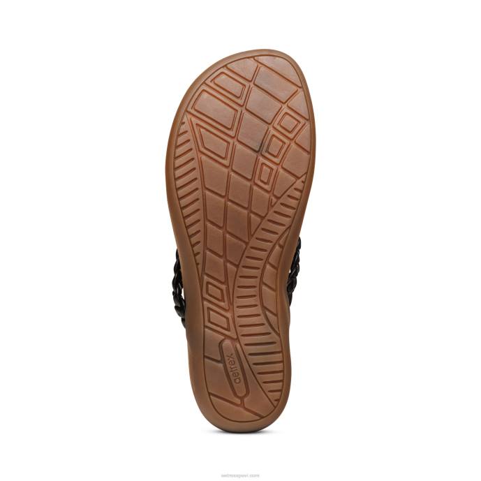sievietes Aetrex rachel string sandales LHF6246 melns