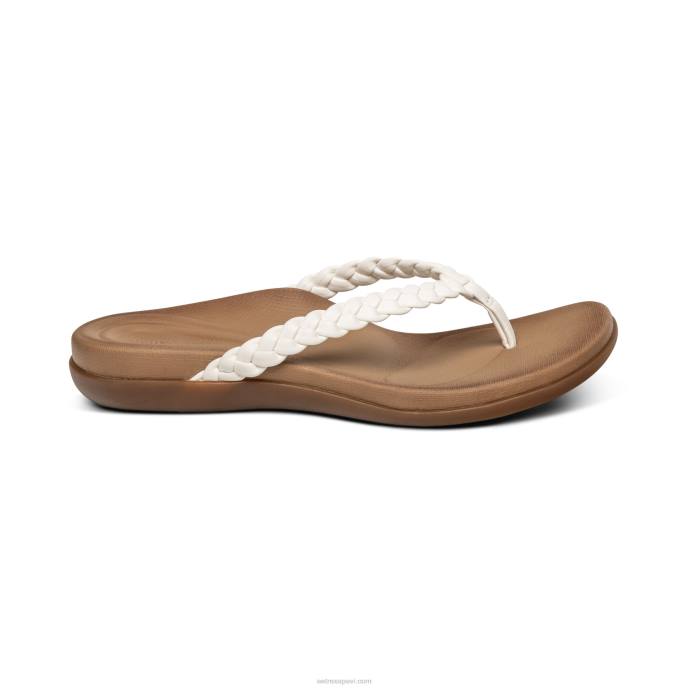 sievietes Aetrex rachel string sandales LHF6254 balts