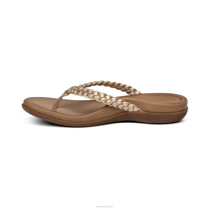 sievietes Aetrex rachel string sandales LHF6265 zelts