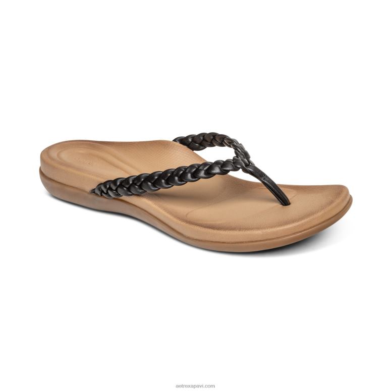 sievietes Aetrex rachel string sandales P0H0D246 melns