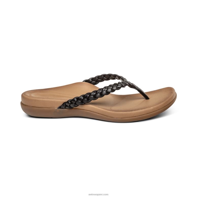 sievietes Aetrex rachel string sandales P0H0D246 melns