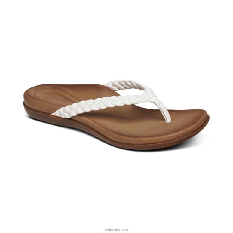 sievietes Aetrex rachel string sandales P0H0D254 balts