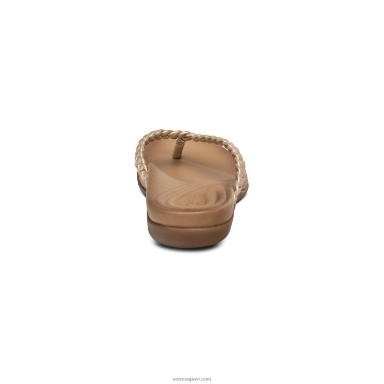 sievietes Aetrex rachel string sandales P0H0D265 zelts