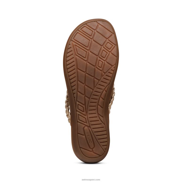 sievietes Aetrex rachel string sandales P0H0D265 zelts