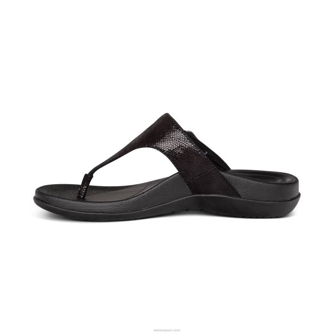 sievietes Aetrex rita regulējamas siksnu sandales LHF685 melns