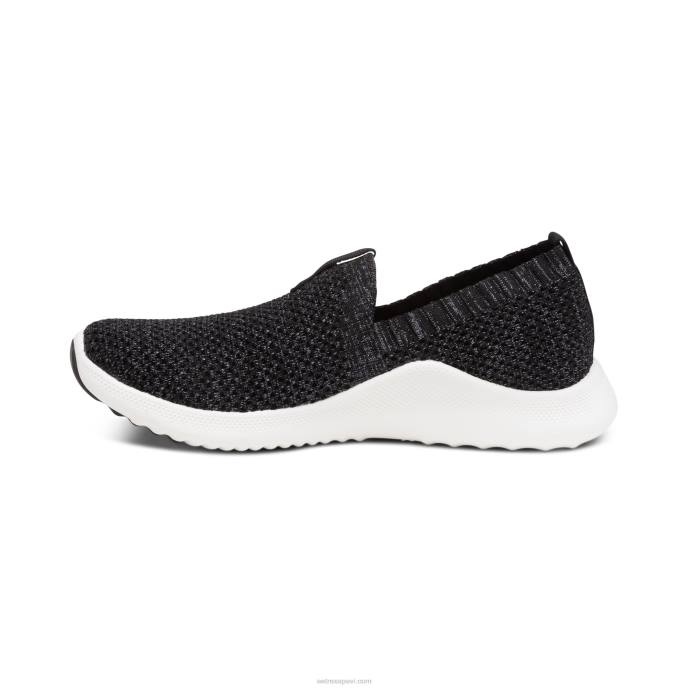 sievietes Aetrex angie arch atbalsta kedas LHF6133 mirdzoši melns