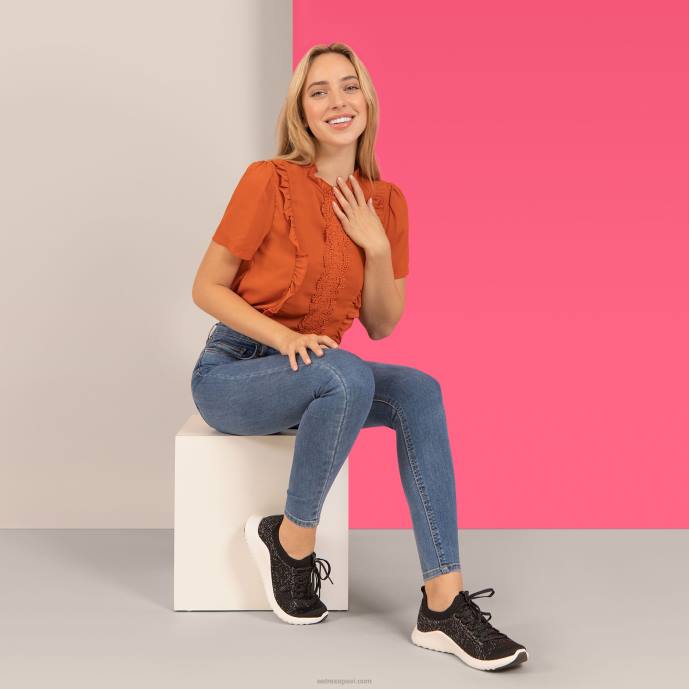 sievietes Aetrex carly arch atbalsta kedas LHF6102 melns
