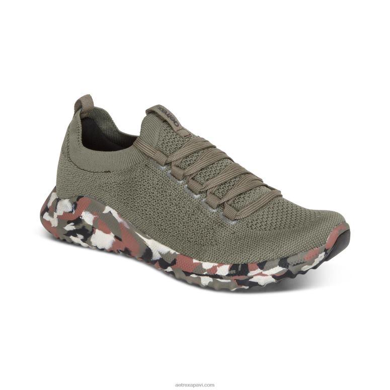 sievietes Aetrex carly arch atbalsta kedas P0H0D259 olīvu camo