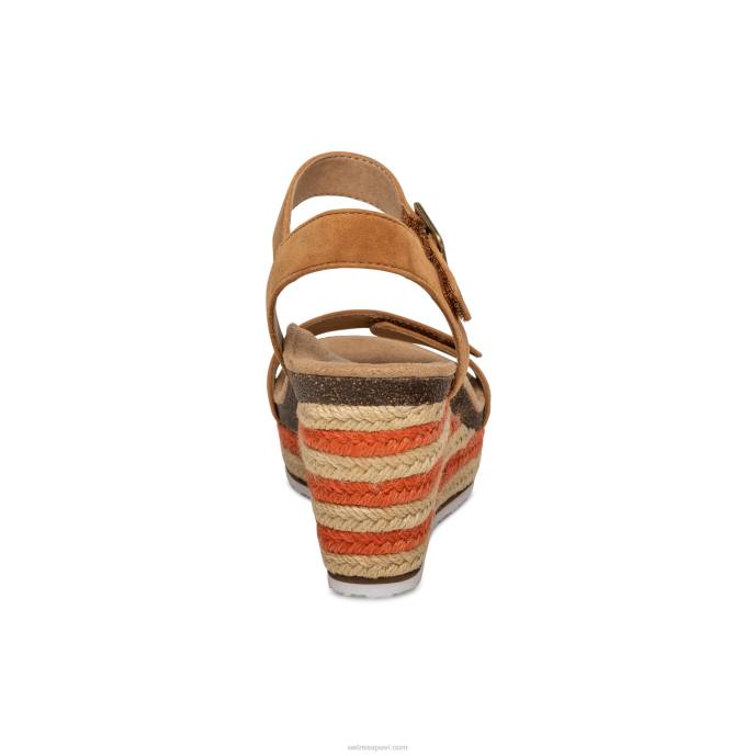 sievietes Aetrex Sidnejas ceturkšņa siksna espadrille ķīlis LHF6193 konjaks