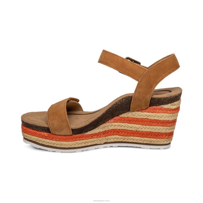sievietes Aetrex Sidnejas ceturkšņa siksna espadrille ķīlis LHF6193 konjaks