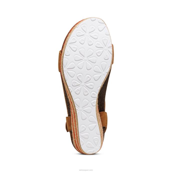 sievietes Aetrex Sidnejas ceturkšņa siksna espadrille ķīlis LHF6193 konjaks