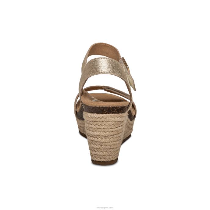 sievietes Aetrex Sidnejas ceturkšņa siksna espadrille ķīlis LHF6275 šampanietis