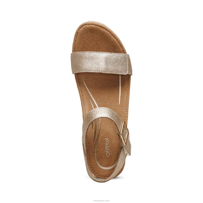 sievietes Aetrex Sidnejas ceturkšņa siksna espadrille ķīlis LHF6275 šampanietis