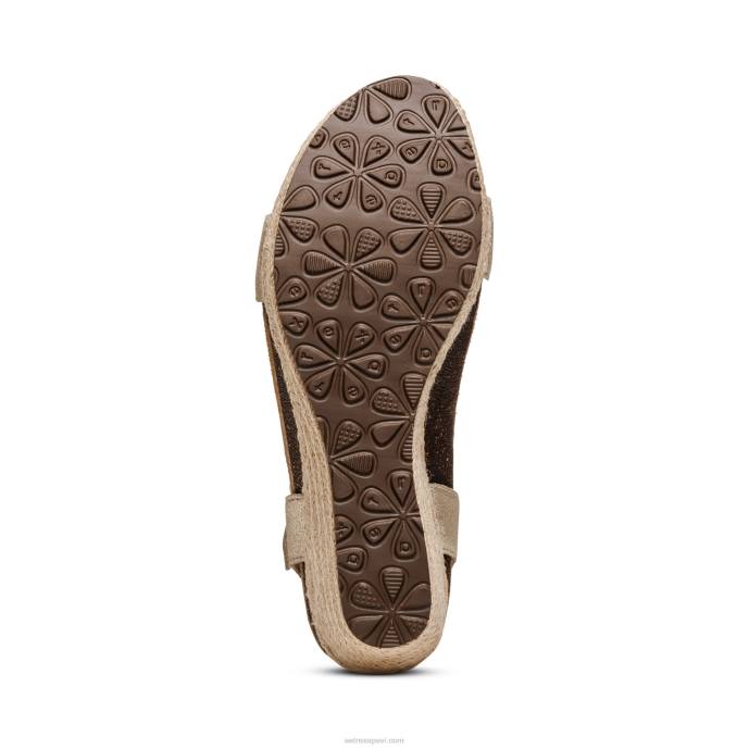 sievietes Aetrex Sidnejas ceturkšņa siksna espadrille ķīlis LHF6275 šampanietis
