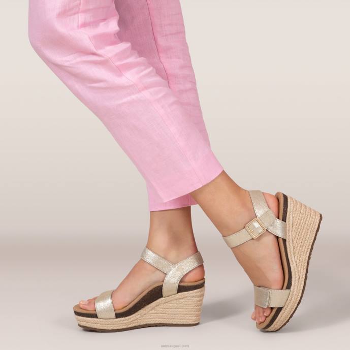sievietes Aetrex Sidnejas ceturkšņa siksna espadrille ķīlis LHF6275 šampanietis