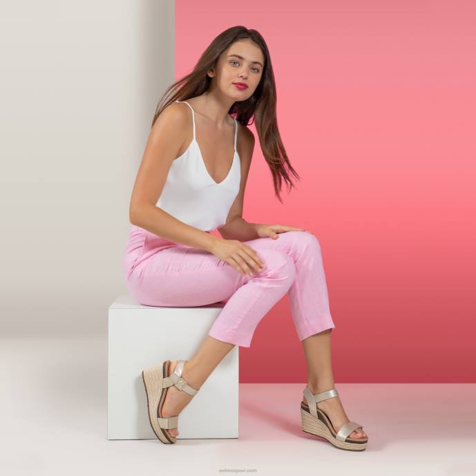 sievietes Aetrex Sidnejas ceturkšņa siksna espadrille ķīlis LHF6275 šampanietis