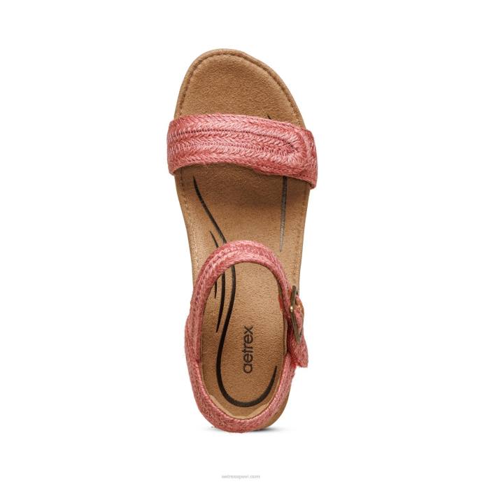 sievietes Aetrex Sidnejas ceturkšņa siksna espadrille ķīlis LHF6276 aveņu