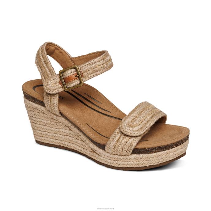 sievietes Aetrex Sidnejas ceturkšņa siksna espadrille ķīlis LHF6278 dabisks