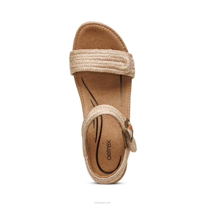 sievietes Aetrex Sidnejas ceturkšņa siksna espadrille ķīlis LHF6278 dabisks