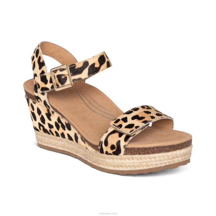 sievietes Aetrex Sidnejas ceturkšņa siksna espadrille ķīlis LHF653 leopards