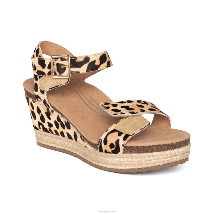sievietes Aetrex Sidnejas ceturkšņa siksna espadrille ķīlis LHF653 leopards