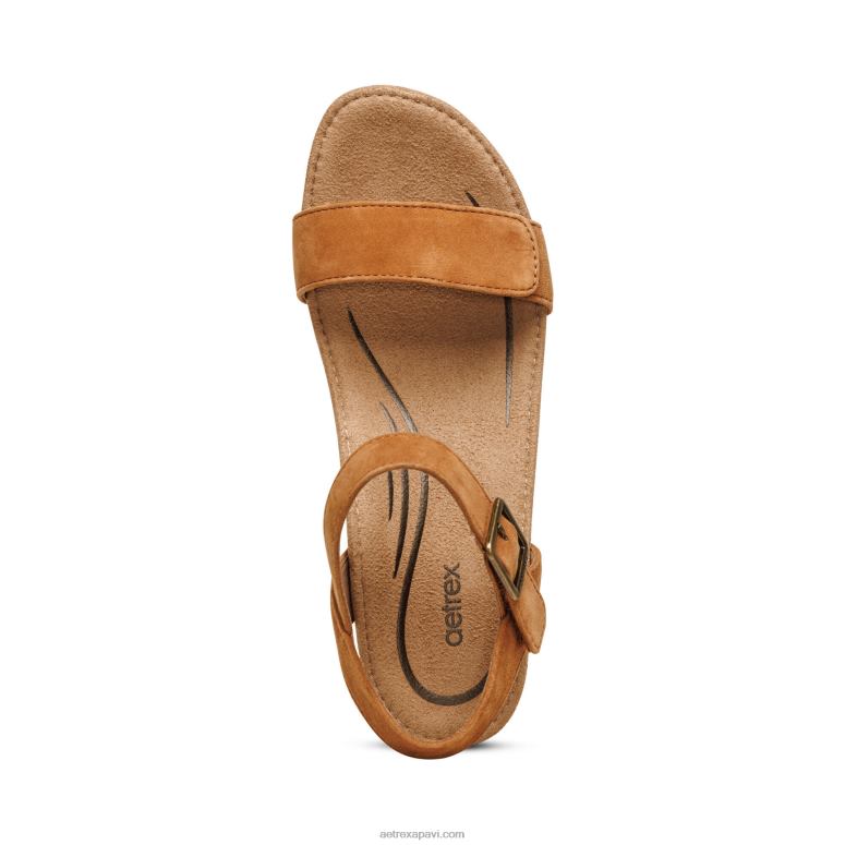 sievietes Aetrex Sidnejas ceturkšņa siksna espadrille ķīlis P0H0D193 konjaks