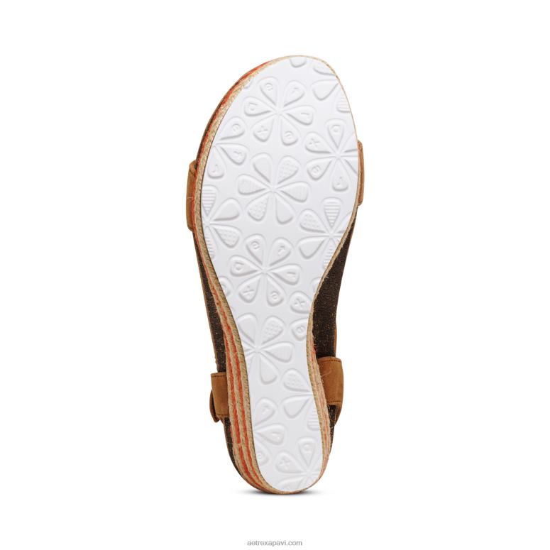 sievietes Aetrex Sidnejas ceturkšņa siksna espadrille ķīlis P0H0D193 konjaks