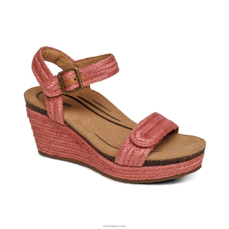 sievietes Aetrex Sidnejas ceturkšņa siksna espadrille ķīlis P0H0D276 aveņu