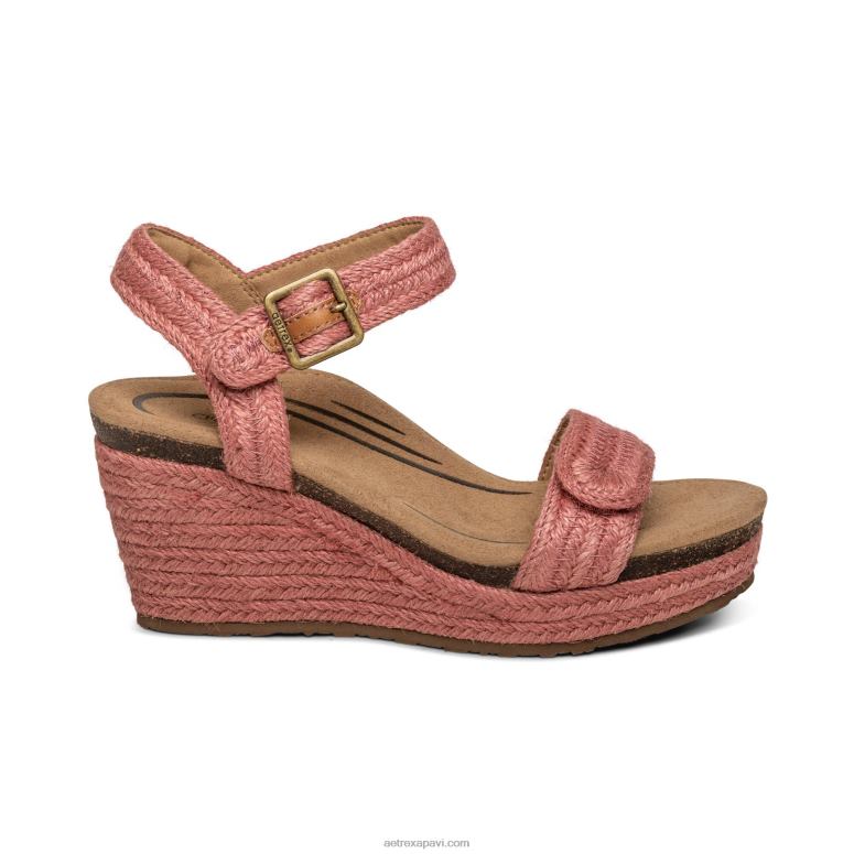 sievietes Aetrex Sidnejas ceturkšņa siksna espadrille ķīlis P0H0D276 aveņu