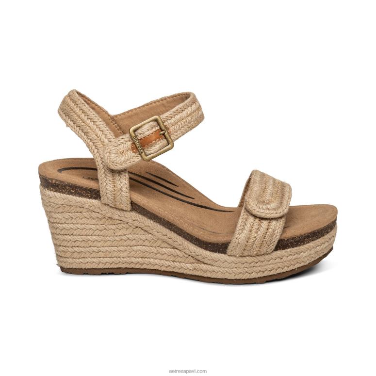 sievietes Aetrex Sidnejas ceturkšņa siksna espadrille ķīlis P0H0D278 dabisks