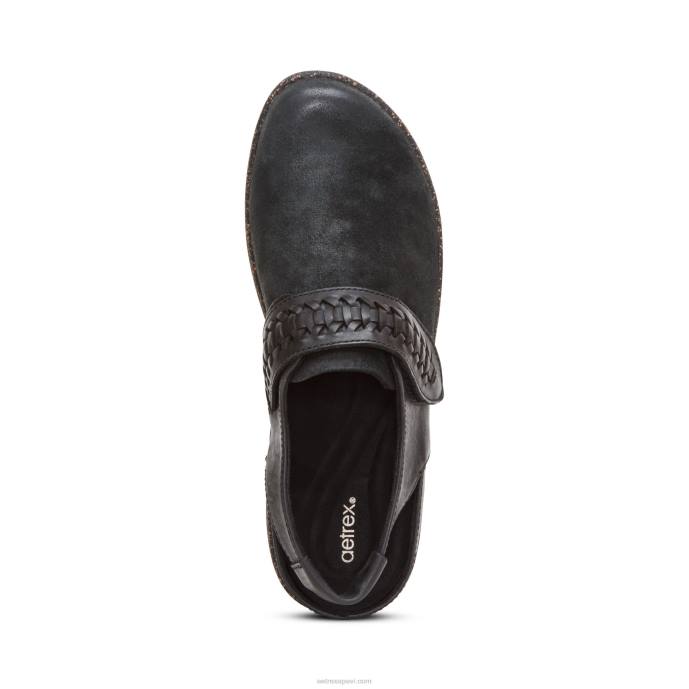 sievietes Aetrex leni slingback koka tupele LHF6191 melns
