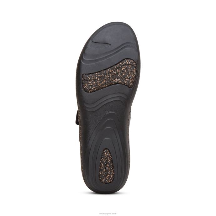 sievietes Aetrex leni slingback koka tupele LHF6191 melns