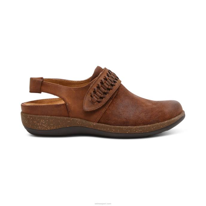 sievietes Aetrex leni slingback koka tupele LHF696 tabaka