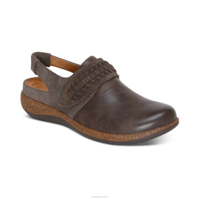 sievietes Aetrex leni slingback koka tupele LHF698 dzelzs