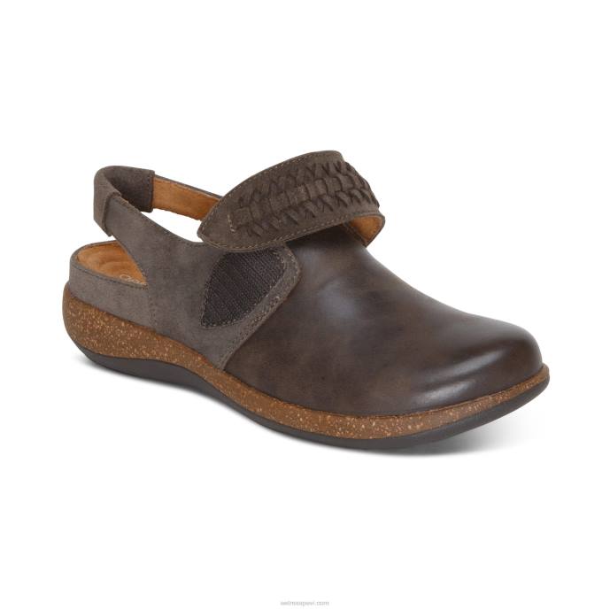 sievietes Aetrex leni slingback koka tupele LHF698 dzelzs