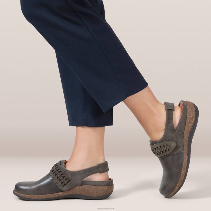 sievietes Aetrex leni slingback koka tupele LHF698 dzelzs
