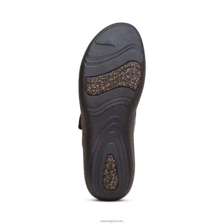 sievietes Aetrex leni slingback koka tupele P0H0D191 melns