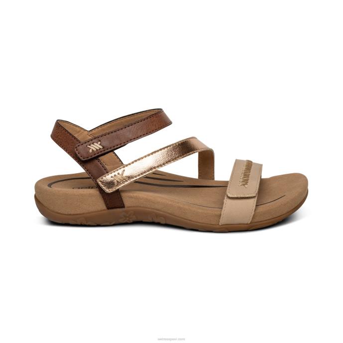 sievietes Aetrex Gabby regulējamas ceturtdaļas siksnas sandales LHF6194 neitrāls multi