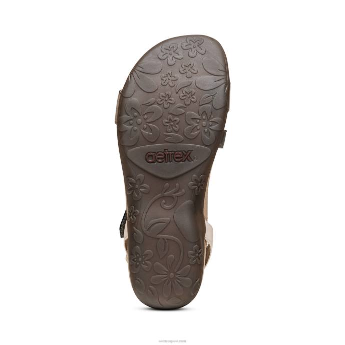 sievietes Aetrex Gabby regulējamas ceturtdaļas siksnas sandales LHF6309 akmens multi